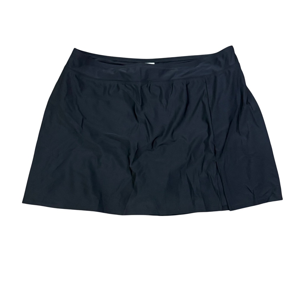 Lands End Women Black Swim Skirt with Attached Brief Plus Size 2X NWT